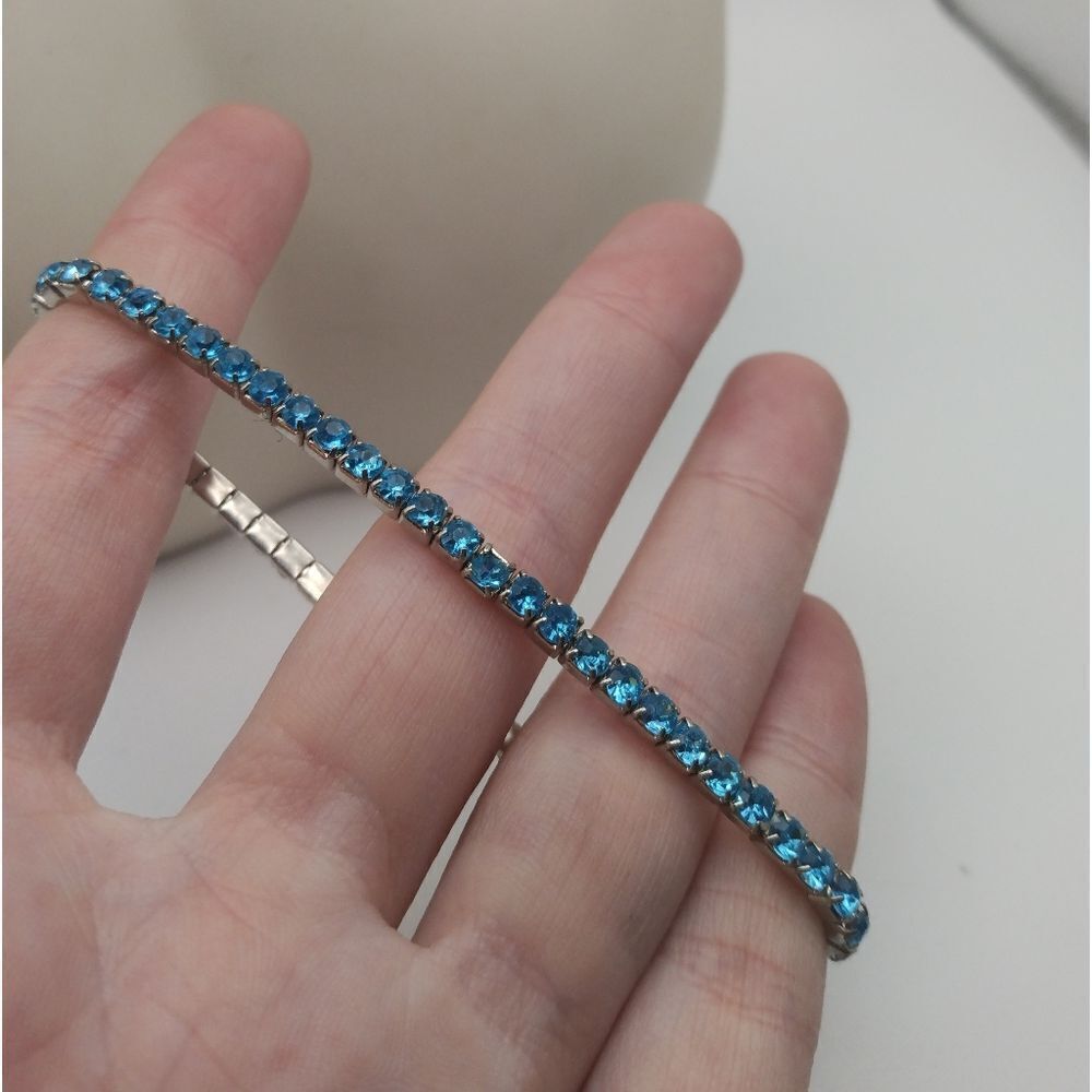 Cerulean‎ blue sparkle bracelet stretch